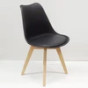 Bm Design 4 NORDEN kėdės, juodos, pagalvėlė, medinė koja