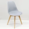 Bm Design 4 Norden kėdės, pilkos, pagalvėlė, medinės kojos