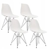 Bm Design DSR Milano kėdė, balta, skandinaviška, metalinė koja