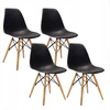 Bm Design DSW Milano kėdės, juodos, 4 vnt. Skandinaviškos medienos kojos