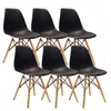 Bm Design DSW Milano kėdės, juodos, 6 vnt. Skandinaviškos medienos kojos