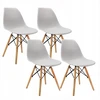 Bm Design DSW Milano kėdės, pilkos, 4 vnt. Skandinaviškos medienos kojos