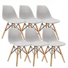 Bm Design DSW Milano kėdės, pilkos, 6 vnt. Skandinaviškos medienos kojos
