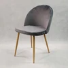 Bm Design Kėdė DENWER VELVET, pilka aksominė, apmušta