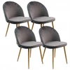 Bm Design Kėdė DENWER VELVET, pilka aksominė, apmušta