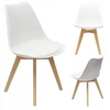 Bm Design NORDEN kėdė, balta, pagalvėlė, medinė koja