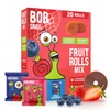 BOB SNAIL vaisių suktinukai Braškių mėlynių 200g MIX 20 vnt, be cukraus, veganiški