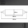 Boho dvivietis sodo hamakas 150x275 240kg su maišeliu ir virvelėmis tamsiai pilka