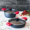 BRA Liemenėlė A4105 Aliuminis puodas su dangčiu, stiklinis 36 cm raudonas (S0423851)