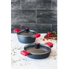 BRA Liemenėlė A4105 Aliuminis puodas su dangčiu, stiklinis 36 cm raudonas (S0423851)