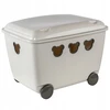 Branq BEAR BOX DUŻY POJEMNIK PUDŁO NA ZABAWKI NA KÓŁKACH Z POKRYWĄ 55L - PILKA