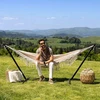 Braziliškas sodo hamakas su kutais Boho Bari su reguliuojamu rėmu