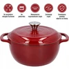 Browin 4 L emaliuotas ketaus puodas BURGUNDY katilas 24 cm indukcinė dujinė orkaitė