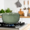 Browin Emaliuotas ketaus puodas 5,8 l žalias katilas, kepsninė, indukcinė dujinė viryklė
