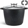 Brunbeste DUŻY Puodas MARMUROWY GŁĘBOKI Z POKRYWKĄ DO ROSOŁU Aukštas XXL 32cm / 14L