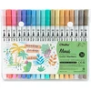 BRUSH PEN 36 PASTELĖS DVIŠALĖS SPALVOS VANDENS ŽYMEKLIAI BE RŪGŠČIŲ