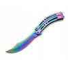 Bsh Adventure Akį traukiantis peteliškės peilis Balisong Rainbow Bowie CS:GO Steel 420 N454E