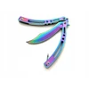 Bsh Adventure Akį traukiantis peteliškės peilis Balisong Rainbow Bowie CS:GO Steel 420 N454E