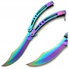 Bsh Adventure Akį traukiantis peteliškės peilis Balisong Rainbow Bowie CS:GO Steel 420 N454E