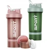 BUTELIUKAS 500ml 2 Vnt. BALTYMŲ FITNESS MIKSERIŲ KAMULIUKAI BPA SKALLYKLĖS BE BPA