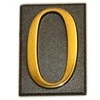 Buto numeris 0, 32 x 45 mm, plastikinis, aukso sp.