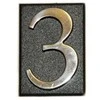 Buto numeris 3, 32 x 45 mm, plastikinis, aukso sp.