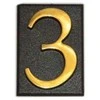 Buto numeris 3, 32 x 45 mm, plastikinis, aukso sp.