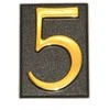 Buto numeris 5, 32 x 45 mm, plastikinis, aukso sp.