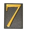 Buto numeris 7, 32 x 45 mm, plastikinis, aukso sp.