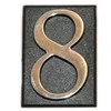 Buto numeris 8, 32 x 45, mm, plastikinis, chromo sp.