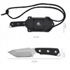 CAMPING Juodas Full-Tang Tactical Hunting Knife Survival EDC dėklas