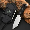 CAMPING Juodas Full-Tang Tactical Hunting Knife Survival EDC dėklas
