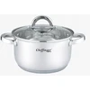 Cheffinger PLIENINIS PUODAS 3,9L INDUKCIJAI, NERŪDIJAMASIS PLIENAS, STIKLINIS dangtelis, 20 cm