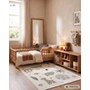 Chemex Dywan Elche Animal 80x150 3D motyw zwierząt w stylu boho safari oliwkowy