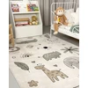 Chemex Dywan Elche Animal 80x150 3D motyw zwierząt w stylu boho safari oliwkowy