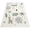 Chemex Dywan Elche Animal 80x150 3D motyw zwierząt w stylu boho safari oliwkowy
