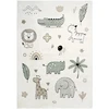 Chemex Dywan Elche Animal 80x150 3D motyw zwierząt w stylu boho safari oliwkowy