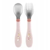 CHICCO CUTLERY metalinė šakutė ir SPOON smėlio spalvos
