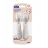 CHICCO CUTLERY metalinė šakutė ir SPOON smėlio spalvos