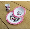 Cijep Vakarienės rinkinys vaikams 3 vnt. - Minnie Mouse puodelis, lėkštė, dubuo