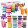 ClayDoll Super Light Clay PUTOLŲ RINKINYS 24 vnt. + PRIEDAI + MAGIC lagaminas PLASTIKOS PASTA