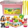 ClayDoll Super Light Clay PUTOLŲ RINKINYS 24 vnt. + PRIEDAI + MAGIC lagaminas PLASTIKOS PASTA
