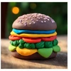 click4TOYS 6 TEŠLOS VIENETŲ RINKINYS + VAIKŲ PLASTIKOS PASTOS HAMBURGERIŲ MAŠINAS