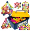 click4TOYS LAIKOMOJI MAGNETINIŲ VAMZDŽIŲ BLOKIAI VAIKAMS 72 EL DIDELIS RINKINYS + DĖŽĖ