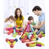 click4TOYS LAIKOMOJI MAGNETINIŲ VAMZDŽIŲ BLOKIAI VAIKAMS 72 EL DIDELIS RINKINYS + DĖŽĖ