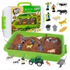 Click4Toys ŪKIO KINETINIS SMĖLIS VAIKAMS DIDŽIAMS GYVULIAMS ŪKIO TRAKTORIUS