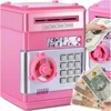 Coil SKARBONKA SEJF BANKOMAT DLA DZIECI NA KOD DOSTĘPU MONETY BANKNOTY RÓŻOWA