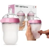 COMOTOMO - 2 silikoniniai buteliukai nuo pilvo dieglių MOM'S BREAST 250 ml Rožinė BABY