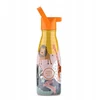 Cool Bottles - Nerūdijančio plieno vaikiškas buteliukas su šiaudeliu arba užsukimu, 260ml (Savannah Kingdom)