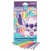 Cool Pack CoolPack STITCH spalvoti pieštukai, trikampiai, stori, 12 spalvų, pastelinių atspalvių